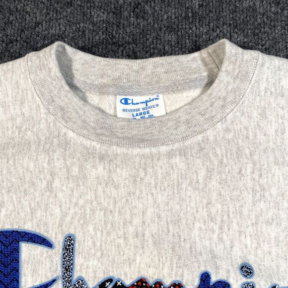 Champion Reverse Weave Mens Large Oversized Sweatshirt Crew Neck Large Graphic - Picture 4 of 8